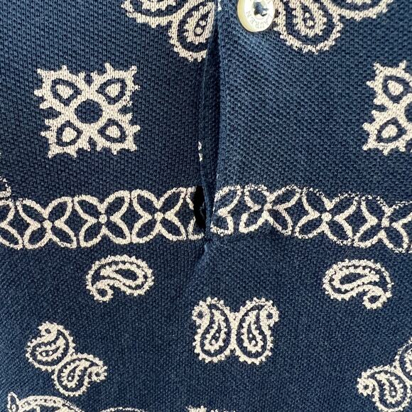 POLO RALPH LAUREN Blue White Cotton Bandana Print Short Sleeve Dress Girls XL - Picture 7 of 13